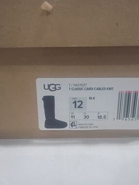 UGG T Classic Cardi Cabled Knit Boots - Black